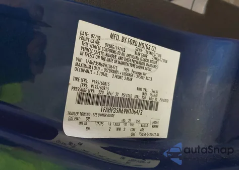 2009 Ford Focus Se z USA, uszkodzony, nr VIN 1FAHP35N69W106473